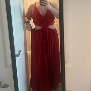 Red Cutout Maxi Dress